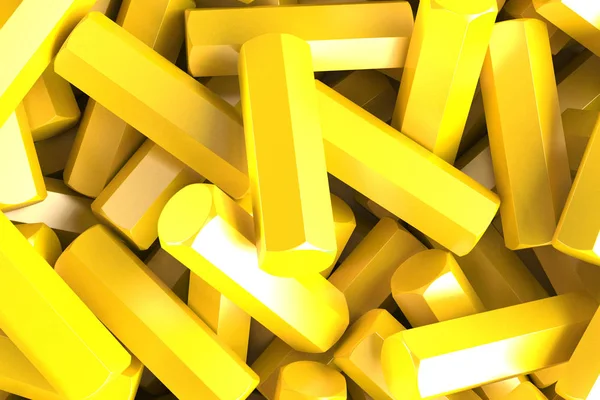 En haug med gule sekskantopplysninger – stockfoto
