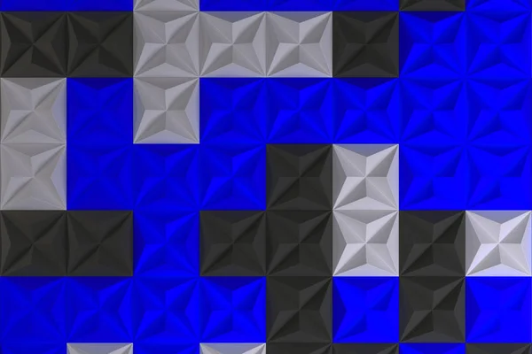Patroon van piramidevormig zijn zwart, wit en blauw — Stockfoto