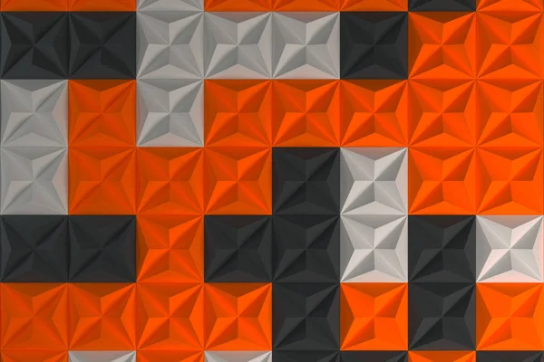黑色、 白色和橙色的金字塔形状的模式 — 图库照片