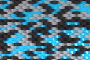 Siyah, beyaz ve mavi dikdörtgen şekiller içeren deseni