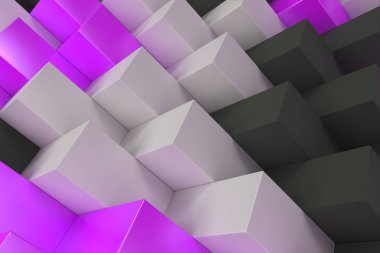 Siyah, beyaz ve mor dikdörtgen şekiller içeren deseni