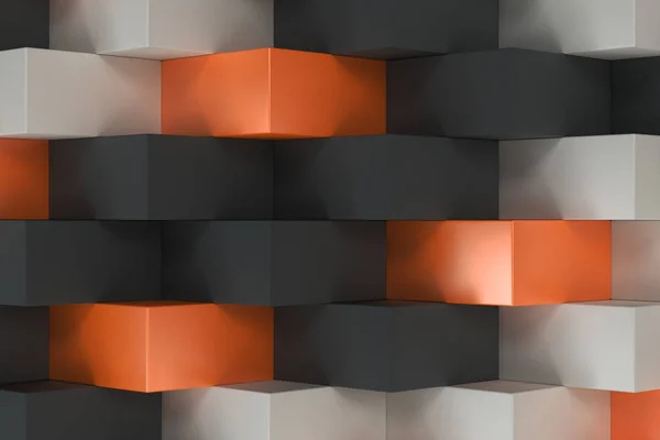 Patrón con formas rectangulares negro, blanco y naranja —  Fotos de Stock