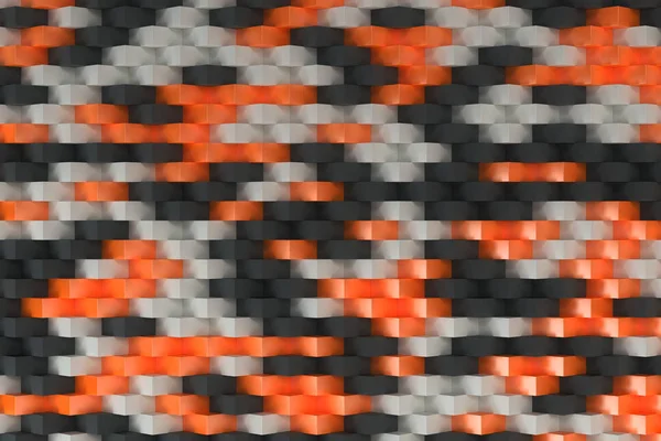 Patroon met zwarte, witte en oranje rechthoekige vormen — Stockfoto