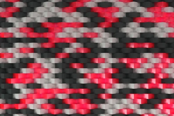 Візерунок з чорними, білими та червоними прямокутними формами — стокове фото