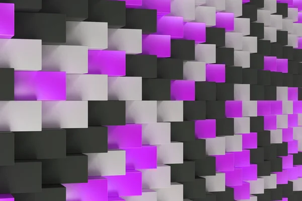 Patrón con formas rectangulares negro, blanco y violeta — Foto de Stock