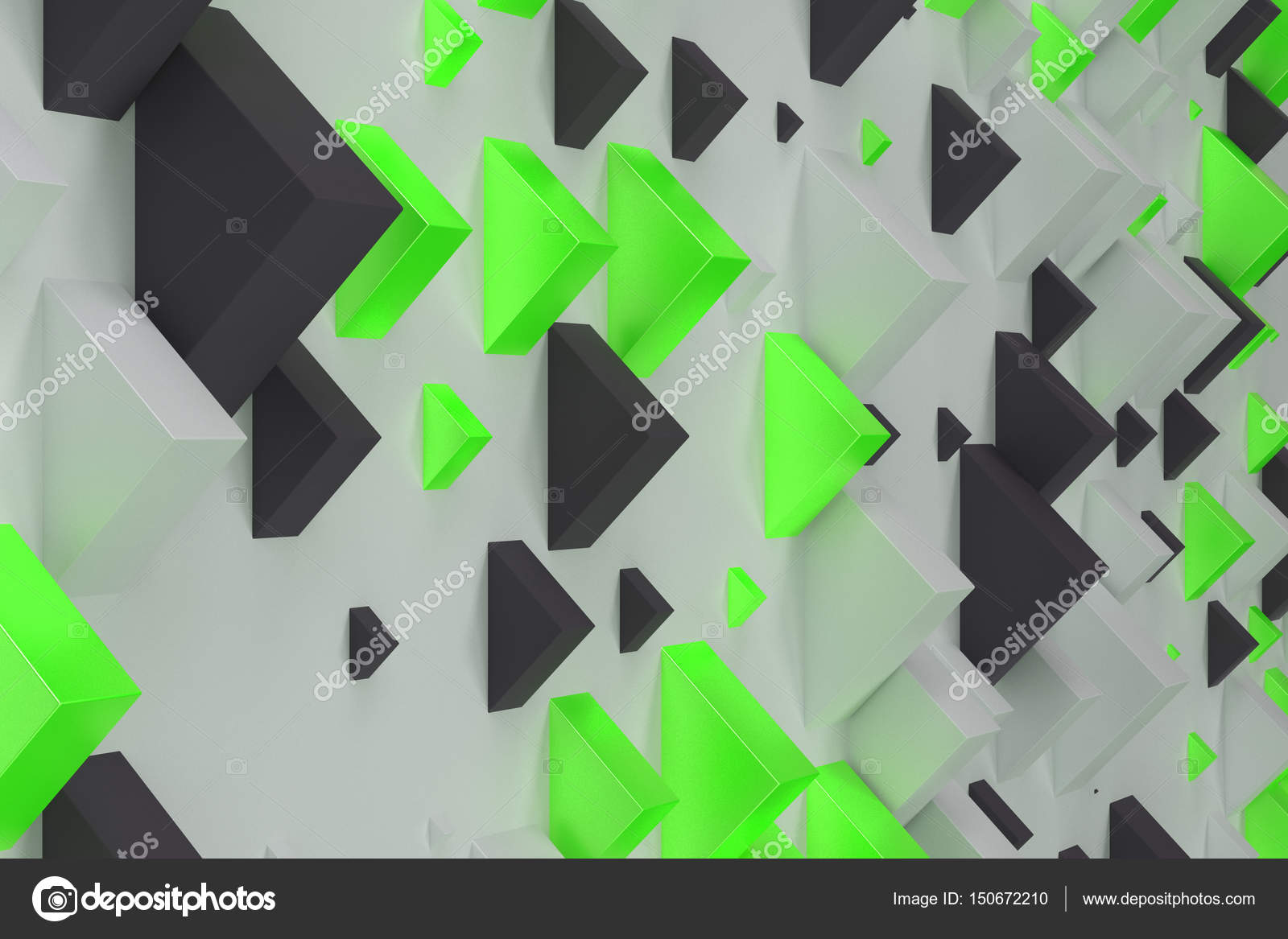 Black, white and green rectangular shapes of random size on whit Stock ...