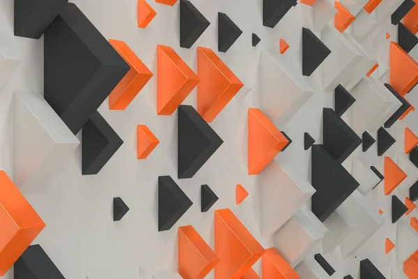 Negro, blanco y naranja formas rectangulares de tamaño aleatorio en whi —  Fotos de Stock