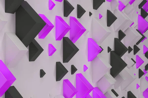Black, white and violet rectangular shapes of random size on whi — Stock Photo, Image