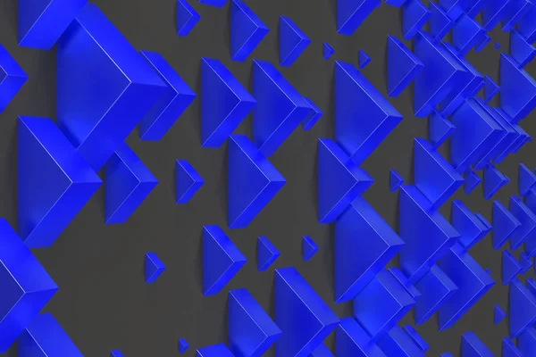 Azul formas rectangulares de tamaño aleatorio sobre fondo negro —  Fotos de Stock