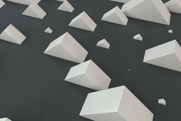 Rastgele büyüklükteki siyah arka plan üzerine beyaz dikdörtgen şekiller
