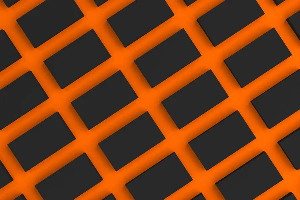 Schwarze leere Visitenkarten-Attrappe auf orangefarbenem Hintergrund — Stockfoto