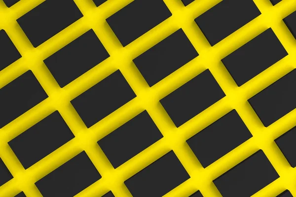 Schwarze leere Visitenkarten-Attrappe auf gelbem Hintergrund — Stockfoto