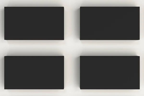 Modello di biglietti da visita vuoti neri su sfondo bianco — Foto Stock