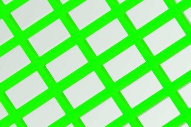 Yeşil zemin üzerine beyaz boş kartvizit mock-up