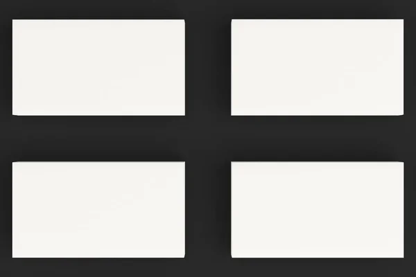 Fekete háttér fehér üres névjegykártyák modell — Stock Fotó