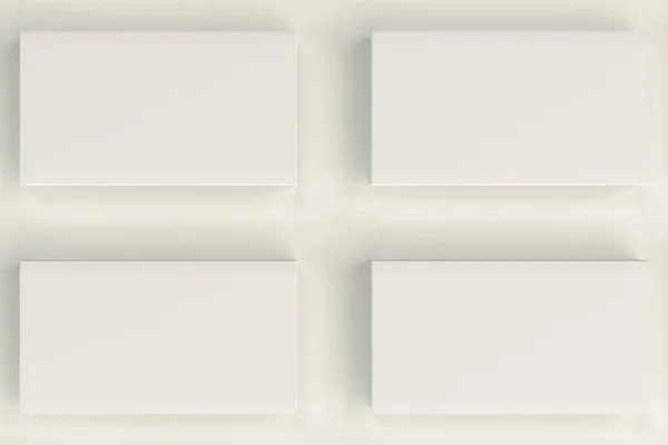 Beyaz arka plan üzerinde beyaz boş kartvizit mock-up — Stok fotoğraf