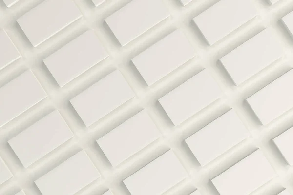 Branco branco branco cartões de visita mock-up no fundo branco — Fotografia de Stock
