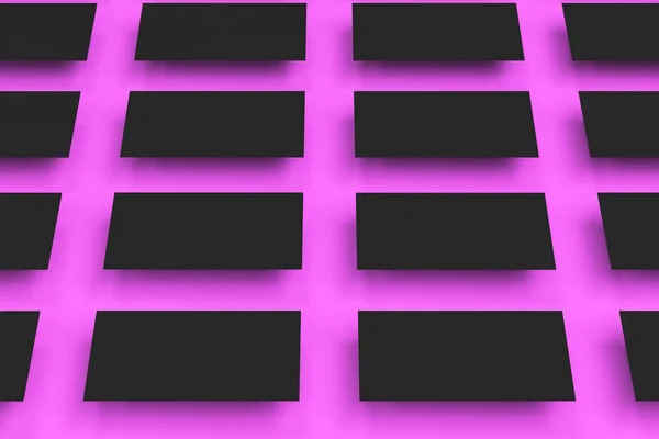 Schwarze leere Visitenkarten-Attrappe auf violettem Hintergrund — Stockfoto