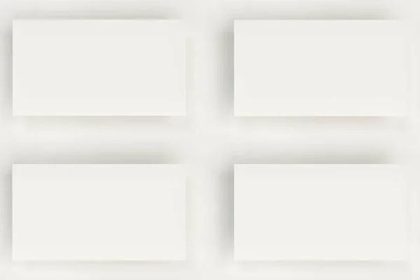 Branco branco branco cartões de visita mock-up no fundo branco — Fotografia de Stock