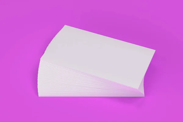 Tarjetas de visita blancas en blanco maqueta sobre fondo violeta —  Fotos de Stock