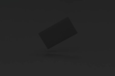 Siyah arka plan üzerine siyah boş kartvizit mock-up