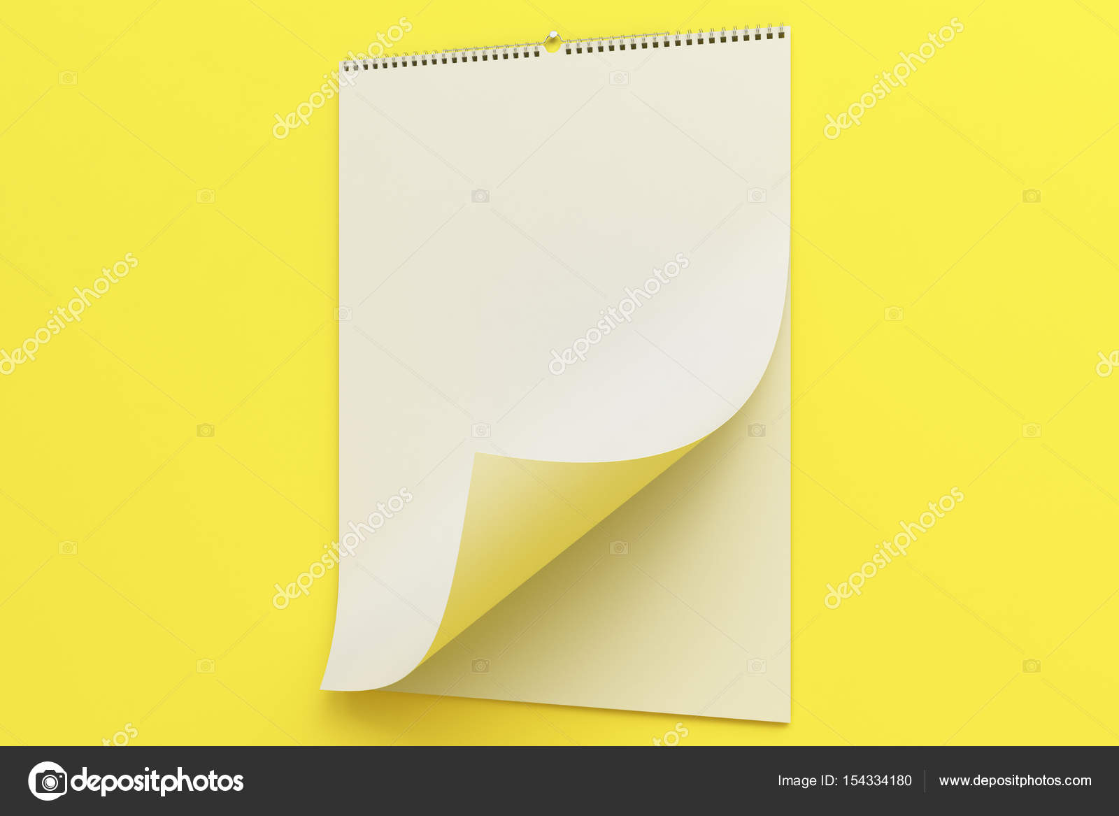 Download White Wall Calendar Mock Up On Yellow Background Stock Photo C Ezebolov 154334180 PSD Mockup Templates