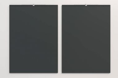 Beyaz arka planda siyah duvar takvim tasarlamak