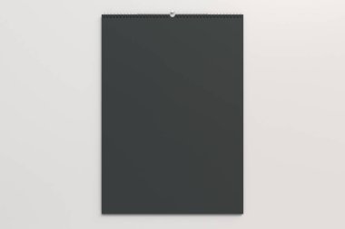 Beyaz arka planda siyah duvar takvim tasarlamak