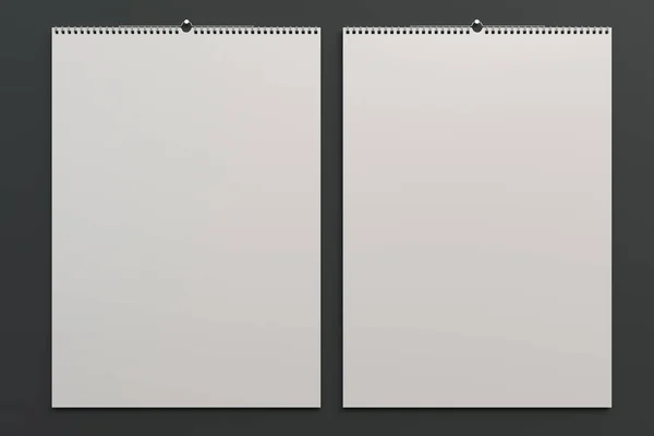 Siyah arka plan üzerine beyaz duvar takvim tasarlamak — Stok fotoğraf