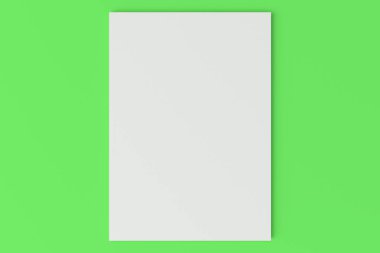 Boş beyaz kapalı broşür mock-up yeşil zemin üzerine