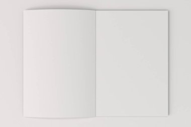 Boş beyaz açık broşür mock-up beyaz arka plan üzerinde