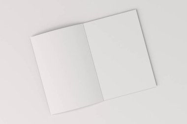 Boş beyaz açık broşür mock-up beyaz arka plan üzerinde