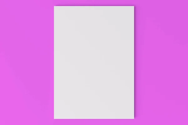 Üres fehér zárt brosúra modell lila háttér — Stock Fotó