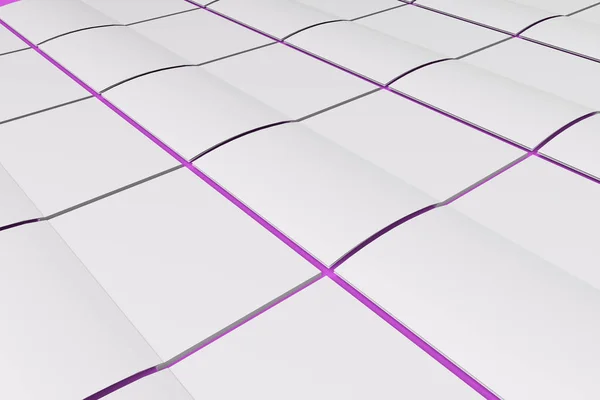 紫色の背景の空白の白い開設パンフレット モックアップのグリッド — ストック写真