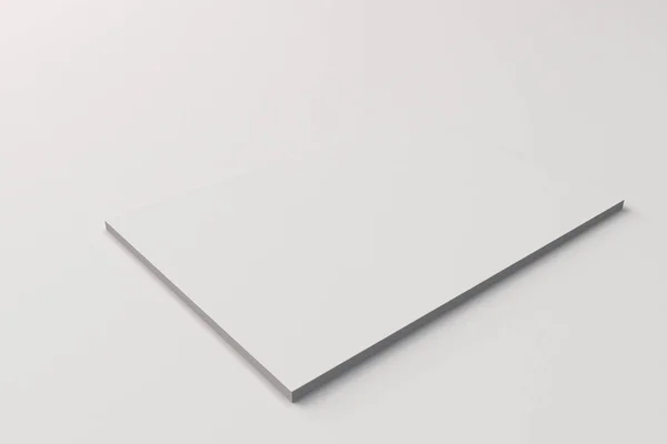Folleto cerrado blanco en blanco maqueta sobre fondo blanco — Foto de Stock