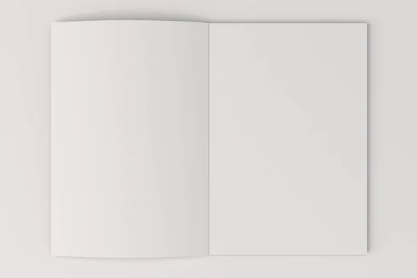 Blank white open brochure mock-up on white background — Stock Photo, Image