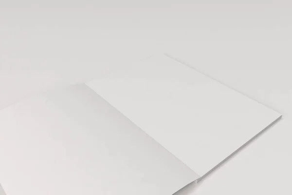 Boş beyaz açık broşür mock-up beyaz arka plan üzerinde — Stok fotoğraf