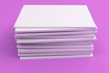 Boş beyaz kapalı broşür mock-up Menekşe adam Tarih yığını