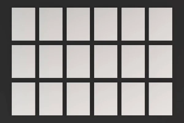 黒の背景に白のチラシのスタック — ストック写真