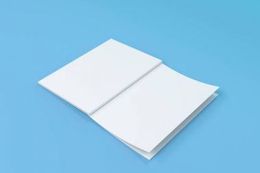 Mockup boş beyaz açık broşür b örtüsü ile yalan