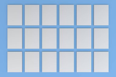 Mavi zemin üzerine beyaz el ilanları yığınları