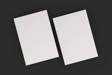 Boş beyaz el ilanı mockup siyah arka plan üzerine