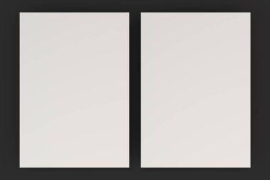 Boş beyaz el ilanı mockup siyah arka plan üzerine