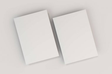 Boş beyaz el ilanı mockup beyaz arka plan üzerinde