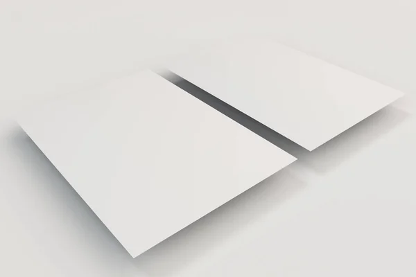 Folleto blanco en blanco maqueta sobre fondo blanco — Foto de Stock