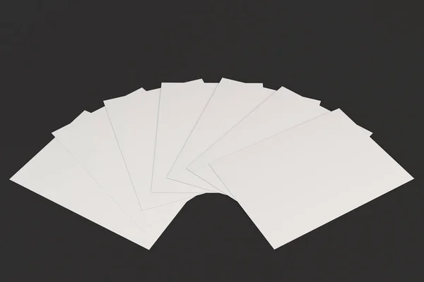 Blank white flyer mockup on black background — Stock Photo, Image