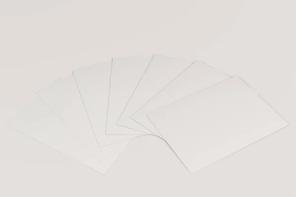 Макет белой листовки на белом фоне — стоковое фото