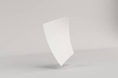 Boş beyaz bükümlü el ilanı mockup beyaz arka plan üzerinde