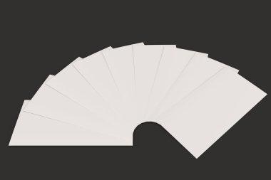 Boş beyaz üç katlı broşür mockup siyah arka plan üzerine