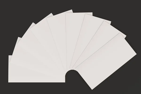 Blank white three fold brochure mockup on black background — Stock Photo, Image